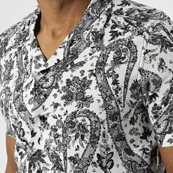 Remise 👏 Chemise A Manches Courtes PP006 Blanc Bandana de Classic Series 👍 -HautStyle Boutique classic series 317523 PP006 BLANC 20220504T084950 02