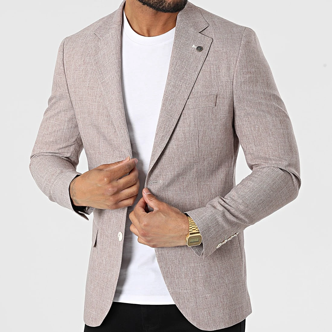 Sortie ⭐ Veste Blazer 20507 Marron Chiné de Classic Series 🎁 3 Sortie ⭐ Veste Blazer 20507 Marron Chiné de Classic Series 🎁