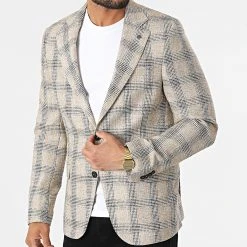 Nouveau 🤩 Veste Blazer A Carreaux 11587 Beige Chiné de Classic Series ⭐ -HautStyle Boutique classic series 318188 11587 4 20220510T155833 03