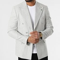 Meilleure vente ⌛ Veste Blazer 20506 Blanc Gris de Classic Series 💯 -HautStyle Boutique classic series 318195 20506 1 20220510T155614 03