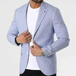 Remise ⭐ Veste Blazer 20507 Bleu Clair Chiné de Classic Series ⭐