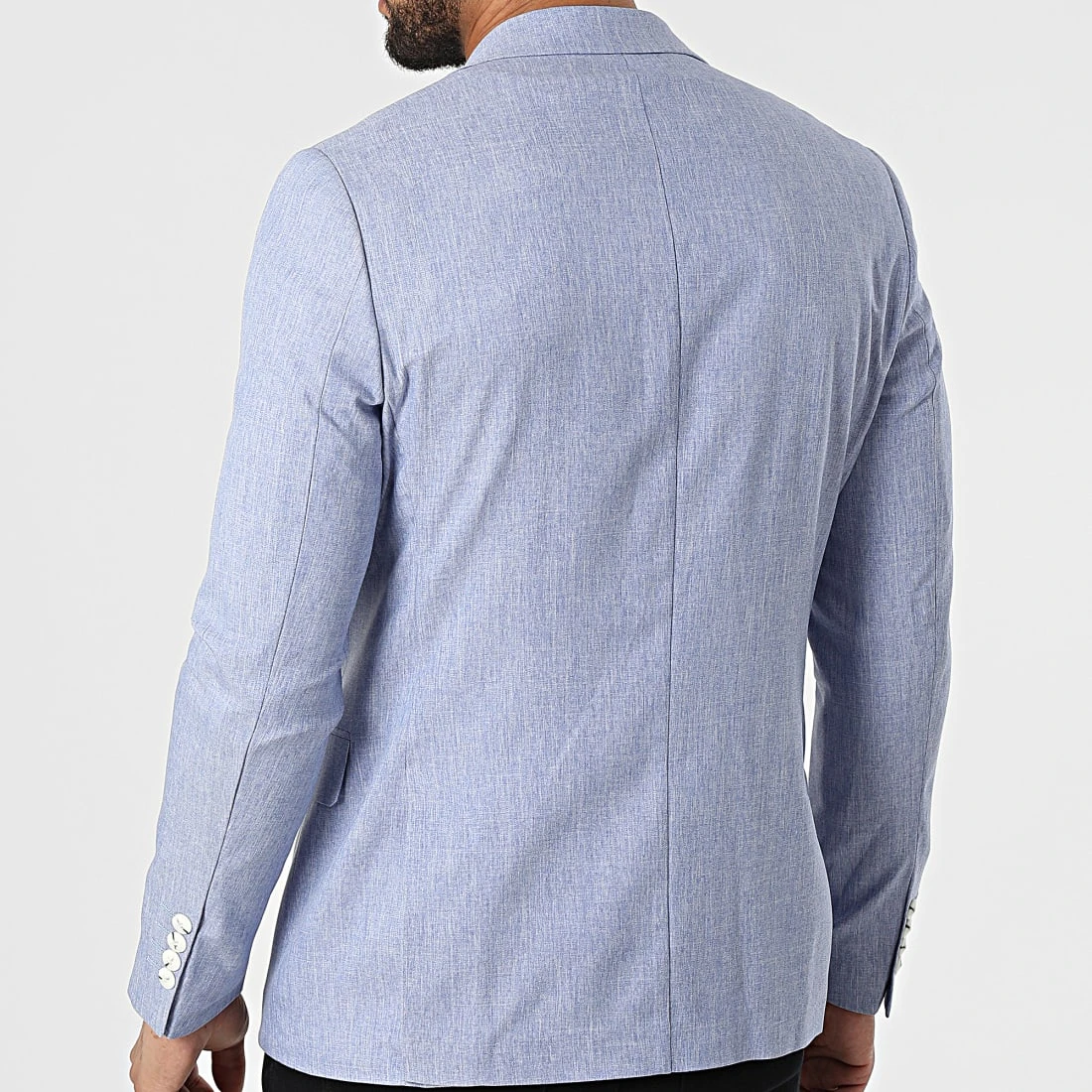 Remise ⭐ Veste Blazer 20507 Bleu Clair Chiné de Classic Series ⭐ 6 Remise ⭐ Veste Blazer 20507 Bleu Clair Chiné de Classic Series ⭐ – Image 4