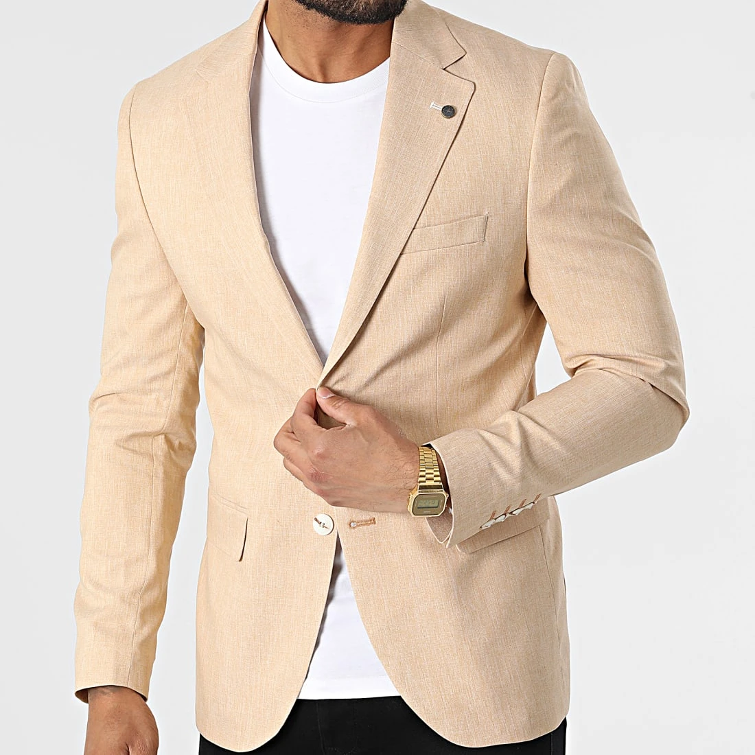 Meilleur prix 🥰 Veste Blazer 20507 Beige Chiné de Classic Series 🤩 5 Meilleur prix 🥰 Veste Blazer 20507 Beige Chiné de Classic Series 🤩 – Image 3
