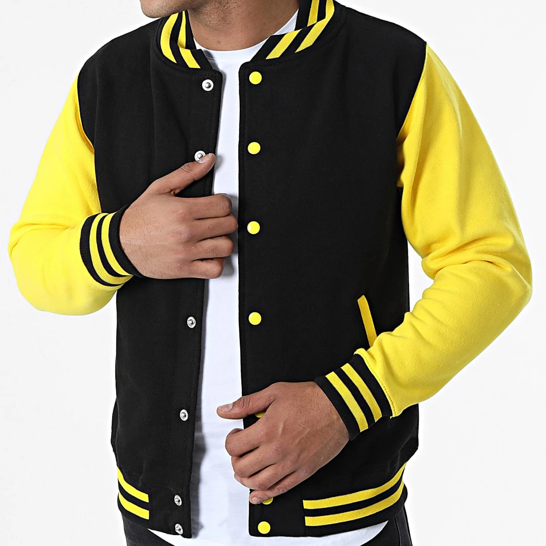 Acheter ⌛ Veste Teddy JH043 Noir Jaune de Classic Series 🥰 3 Acheter ⌛ Veste Teddy JH043 Noir Jaune de Classic Series 🥰