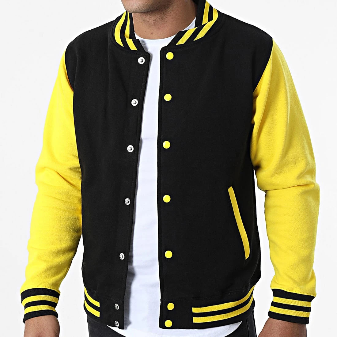 Acheter ⌛ Veste Teddy JH043 Noir Jaune de Classic Series 🥰 5 Acheter ⌛ Veste Teddy JH043 Noir Jaune de Classic Series 🥰 – Image 3
