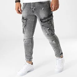 Acheter ❤️ Jean Skinny Cargo 13441 Gris Anthracite de Classic Series ⭐