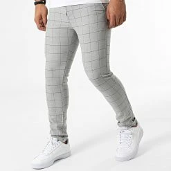 Nouveau ✨ Pantalon Carreaux DJ2286 Gris Chiné de Classic Series 🌟