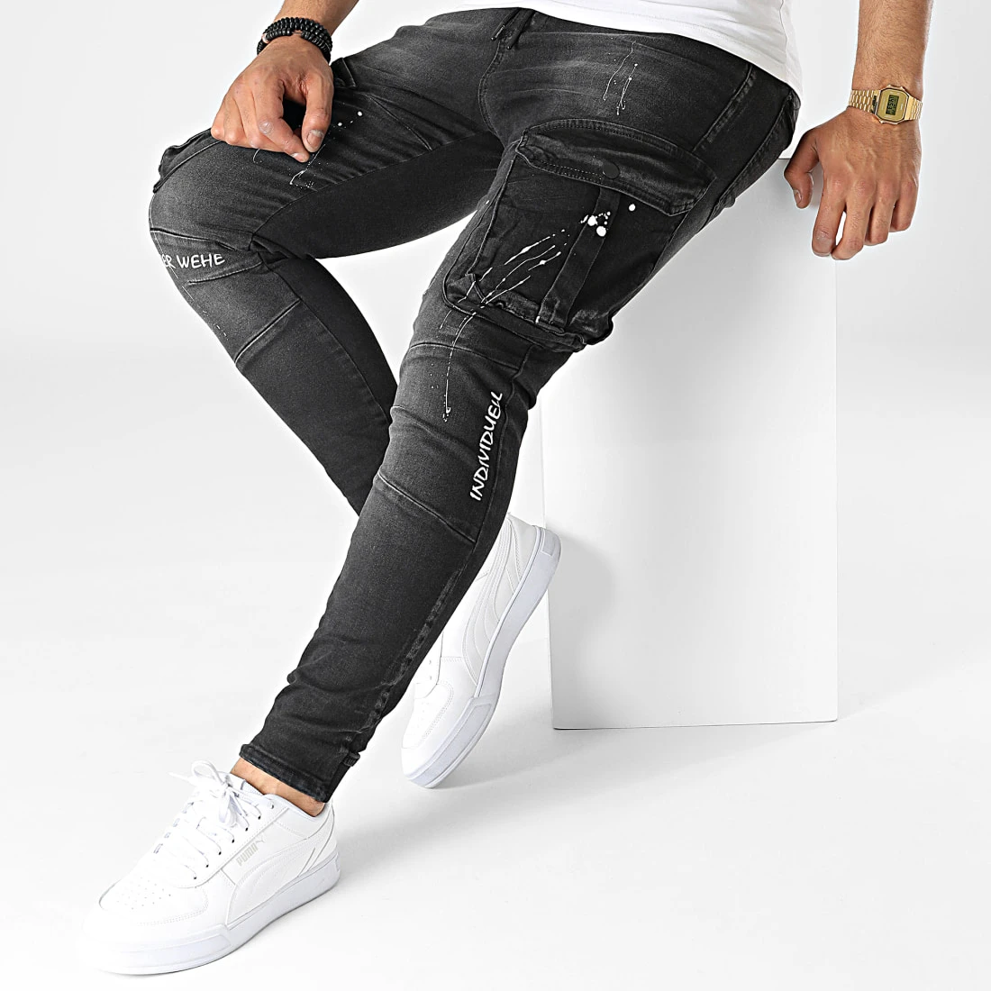 Meilleure vente 👍 Pantalon Cargo Jean 15326 Noir de Classic Series 🔥 5 Meilleure vente 👍 Pantalon Cargo Jean 15326 Noir de Classic Series 🔥 – Image 3