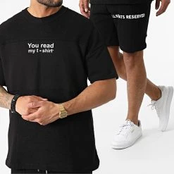 Vente flash 😉 Ensemble Tee Shirt Short Jogging Y203UST Noir de Classic Series 😍