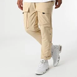 De gros ⌛ Ensemble Tee ❤️ Shirt Pantalon Cargo F22-907T Beige Blanc de Classic Series 🔥 -HautStyle Boutique classic series 321295 F22 907T BEYAZ BEJ 20220613T162739 04