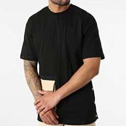 Tout neuf ✔️ Ensemble Tee 🔥 Shirt Poche Pantalon Jogging F22-906T Noir Beige de Classic Series ✨ -HautStyle Boutique classic series 321304 F22 906T SIYAH BEJ 20220530T155252 03