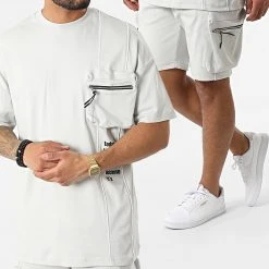 Offres 😉 Ensemble Tee Shirt Oversize Short Jogging Y258UST Gris de Classic Series ⭐