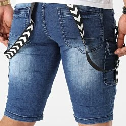 Meilleur prix ❤️ Short Jean Slim E9671 Bleu Denim de Classic Series ❤️ -HautStyle Boutique classic series 321617 E9671 20220608T143508 04