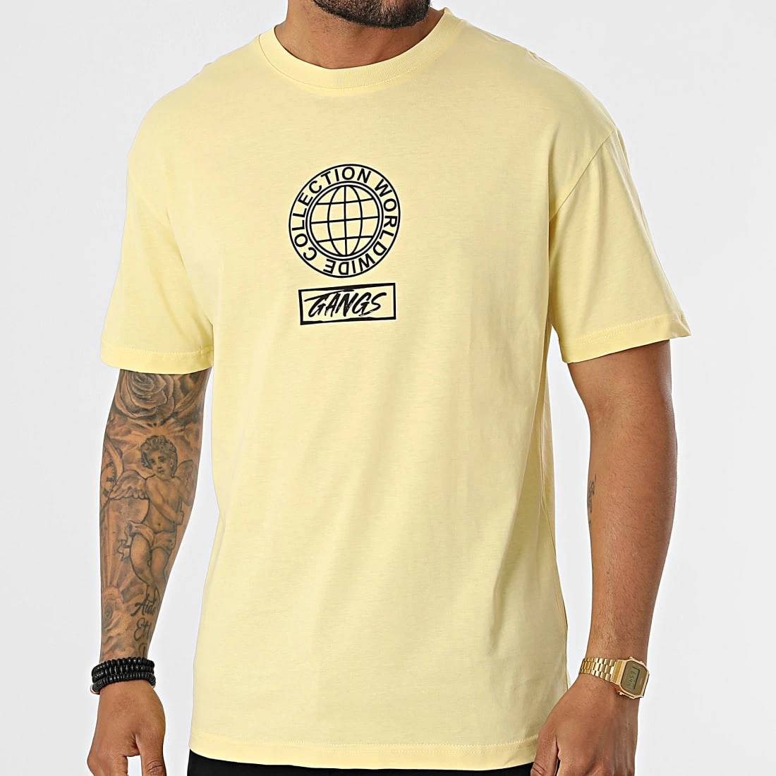 Promo ✔️ Tee Shirt G22-683 Jaune de Classic Series 👍 6 Promo ✔️ Tee Shirt G22-683 Jaune de Classic Series 👍 – Image 4