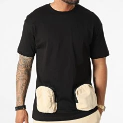 Nouveau 🔥 Ensemble Tee 🎁 Shirt Poche Et Pantalon Jogging F22-910T Noir Beige de Classic Series ✨ -HautStyle Boutique classic series 323740 F22 910T SIYAH BEJ 20220617T150933 03