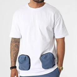 Nouveau ✨ Ensemble Tee 🥰 Shirt Poche Et Pantalon Jogging F22-910T Blanc Bleu de Classic Series ✔️ -HautStyle Boutique classic series 323742 F22 910T BEYAZ MAVI 20220617T150647 03