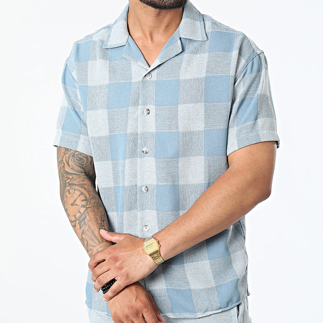 Vente flash 🧨 Ensemble Chemise Manches Courtes Et Pantalon Jogging PP021 Bleu Clair de Classic Series ⭐ 5 Vente flash 🧨 Ensemble Chemise Manches Courtes Et Pantalon Jogging PP021 Bleu Clair de Classic Series ⭐ – Image 3