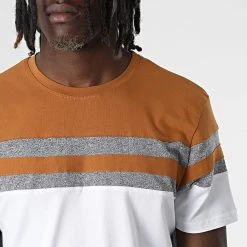 Remise ⌛ Tee Shirt 4058 Blanc Camel Gris Chiné de Classic Series 🧨 -HautStyle Boutique classic series 325812 4058 MARRON GRIS BLANC 20220701T145853 02