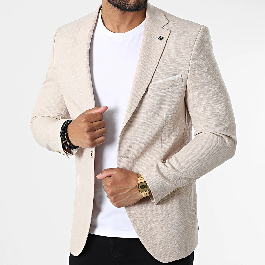 Promo ⭐ Veste Blazer X-6019 Beige de Classic Series ⭐ 3 Promo ⭐ Veste Blazer X-6019 Beige de Classic Series ⭐