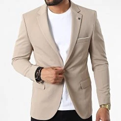 Acheter 👍 Veste Blazer X-6016 Beige de Classic Series ❤️ -HautStyle Boutique classic series 325881 X 6016 BEIGE 20220630T142552 03