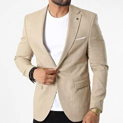 Promo 🎉 Veste Blazer X-6019 Beige de Classic Series 🎁 -HautStyle Boutique classic series 325887 X 6019 BEIGE 20220630T142252 03