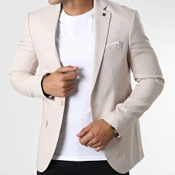 Bon marché ⭐ Veste Blazer X-9404 Beige de Classic Series 🔥