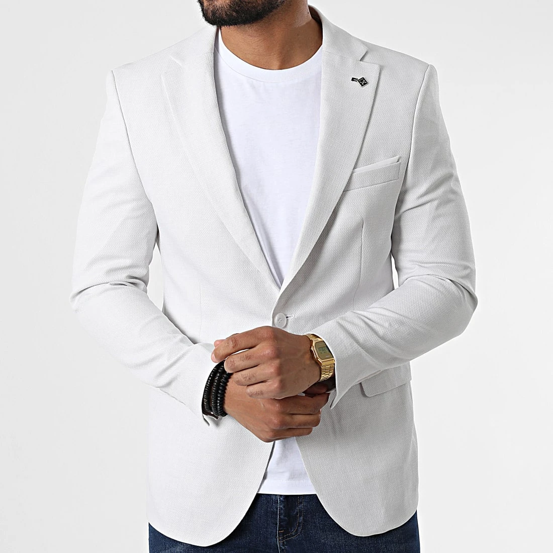Top 10 😍 Veste Blazer X-6019 Blanc de Classic Series ⭐ 5 Top 10 😍 Veste Blazer X-6019 Blanc de Classic Series ⭐ – Image 3
