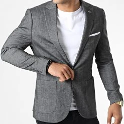 Meilleur prix 🎁 Veste Blazer X-4952 Gris Anthracite de Classic Series 💯 -HautStyle Boutique classic series 325949 X 4952 BLACK 20220704T155947 03