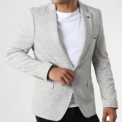 Remise ⌛ Veste Blazer X-9149 Gris Chiné de Classic Series ✨ -HautStyle Boutique classic series 325969 X 9149 KAHVE 20220704T160034 03