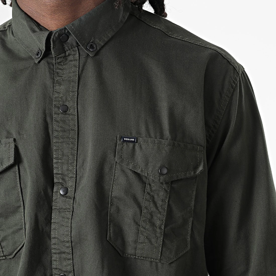 Promo ⌛ Chemise Manches Longues W-323 Vert Foncé de Classic Series 🥰 4 Promo ⌛ Chemise Manches Longues W-323 Vert Foncé de Classic Series 🥰 – Image 2