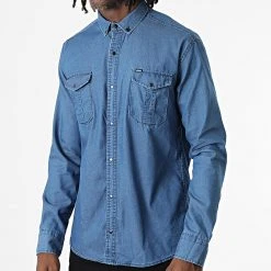 Offres ✨ Chemise Jean Manches Longues W-323 Bleu Denim de Classic Series 🛒 -HautStyle Boutique classic series 325980 W 323 BLUE JEANS 20220701T150605 03
