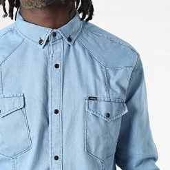 Meilleur prix ⭐ Chemise Jean Manches Longues Col Mao W-324 Bleu Denim Clair de Classic Series 👏 7 Meilleur prix ⭐ Chemise Jean Manches Longues Col Mao W-324 Bleu Denim Clair de Classic Series 👏 -HautStyle Boutique classic series 325981 W 324 BLUE JEANS CLAIR 20220701T150510 02