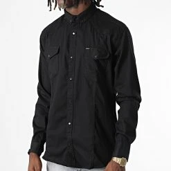 Offres 🥰 Chemise Manches Longues Col Mao W-324 Noir de Classic Series 🔔 -HautStyle Boutique classic series 325984 W 324 NOIR 20220701T150821 03