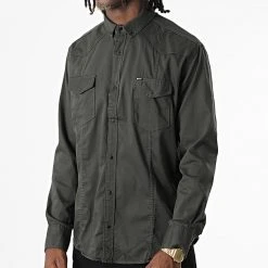 De gros 😀 Chemise Manches Longues Col Mao W-324 Vert Foncé de Classic Series ✨ -HautStyle Boutique classic series 326015 W 324 KAKI 20220701T152235 03