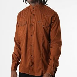 Top 10 🎉 Chemise Manches Longues Col Mao W-324 Marron de Classic Series ✨