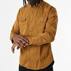 Budget 🤩 Chemise Manches Longues Col Mao W-324 Moutarde Foncé de Classic Series ✔️ -HautStyle Boutique classic series 326030 W 324 MOUTARDE 20220701T152135 03