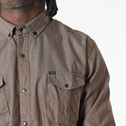 Bon marché 💯 Chemise Manches Longues W-323 Marron Foncé de Classic Series ❤️ -HautStyle Boutique classic series 326051 W 323 MARRON 20220701T150621 02