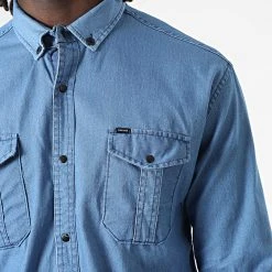 Grosses soldes ⌛ Chemise Jean Manches Longues W-323 Bleu Denim Clair de Classic Series 😍 -HautStyle Boutique classic series 326058 W 323 BLUE JEANS CLAIR 20220701T150530 02