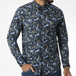 Offres 🛒 Chemise Manches Longues 7711 Bleu Marine Floral de Classic Series 😉 -HautStyle Boutique classic series 328434 7711SOS BLUE 20220720T152134 03