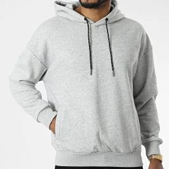 Bon marché ⭐ Sweat Capuche F2553 Gris Chiné de Classic Series 🧨 -HautStyle Boutique classic series 328438 F2553 LTGREY 20220720T151918 03