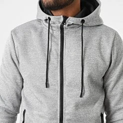 Sortie ✔️ Ensemble Veste Zippée Capuche Et Pantalon Jogging 2935 Gris Chiné de Classic Series ✔️ -HautStyle Boutique classic series 328454 W 2935 GREY 20220726T091058 02