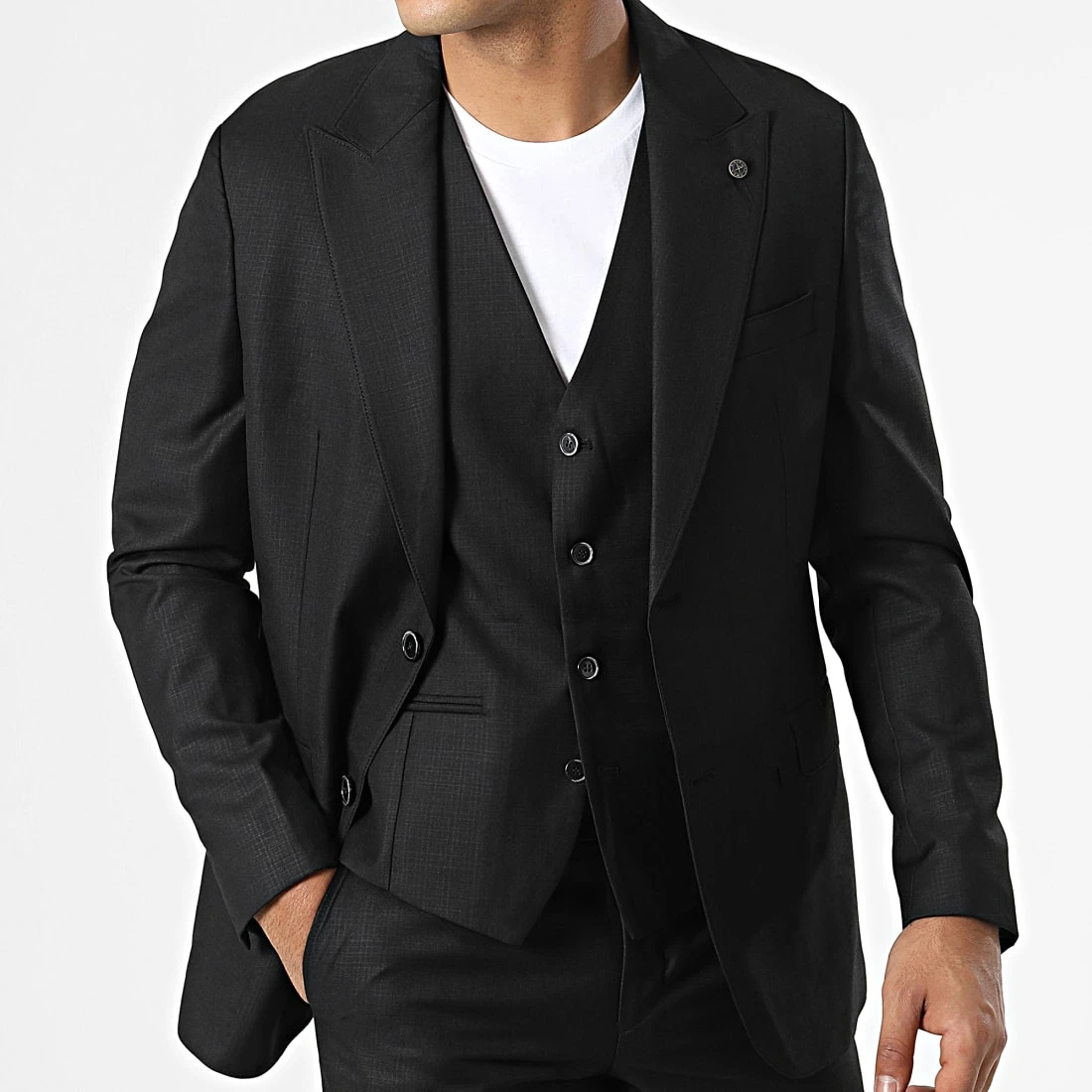 Meilleure vente 😍 Ensemble Costume 3 Pièces 11624 Noir de Classic Series ⭐ 3 Meilleure vente 😍 Ensemble Costume 3 Pièces 11624 Noir de Classic Series ⭐ – Image 2