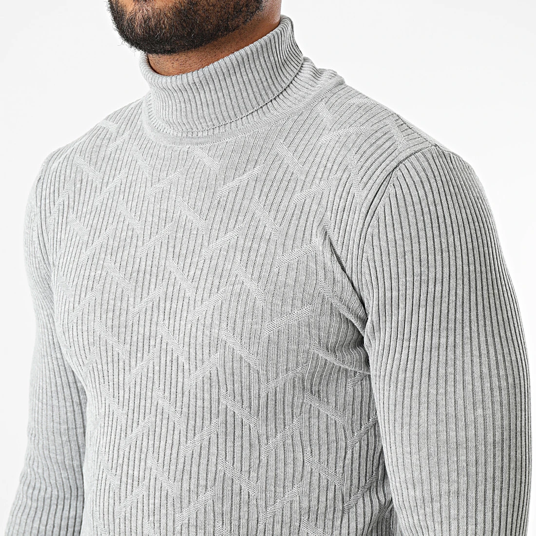 Meilleur prix 😀 Pull Col Roulé 2552 Gris de Classic Series 🌟 4 Meilleur prix 😀 Pull Col Roulé 2552 Gris de Classic Series 🌟 – Image 2