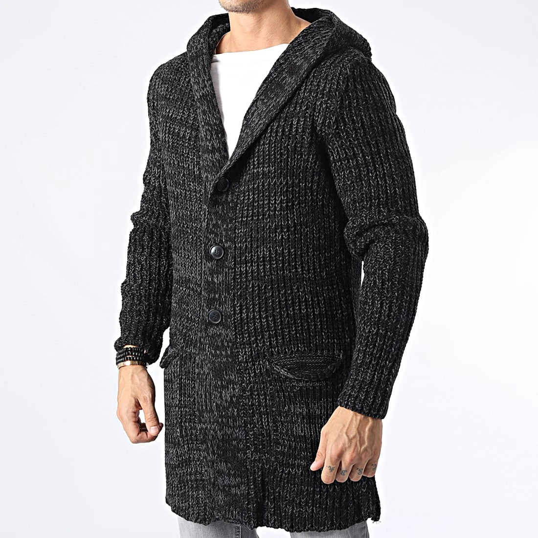 Meilleur prix 🎁 Manteau Capuche 2620 Noir Gris Anthracite de Classic Series ✨ 5 Meilleur prix 🎁 Manteau Capuche 2620 Noir Gris Anthracite de Classic Series ✨ – Image 3