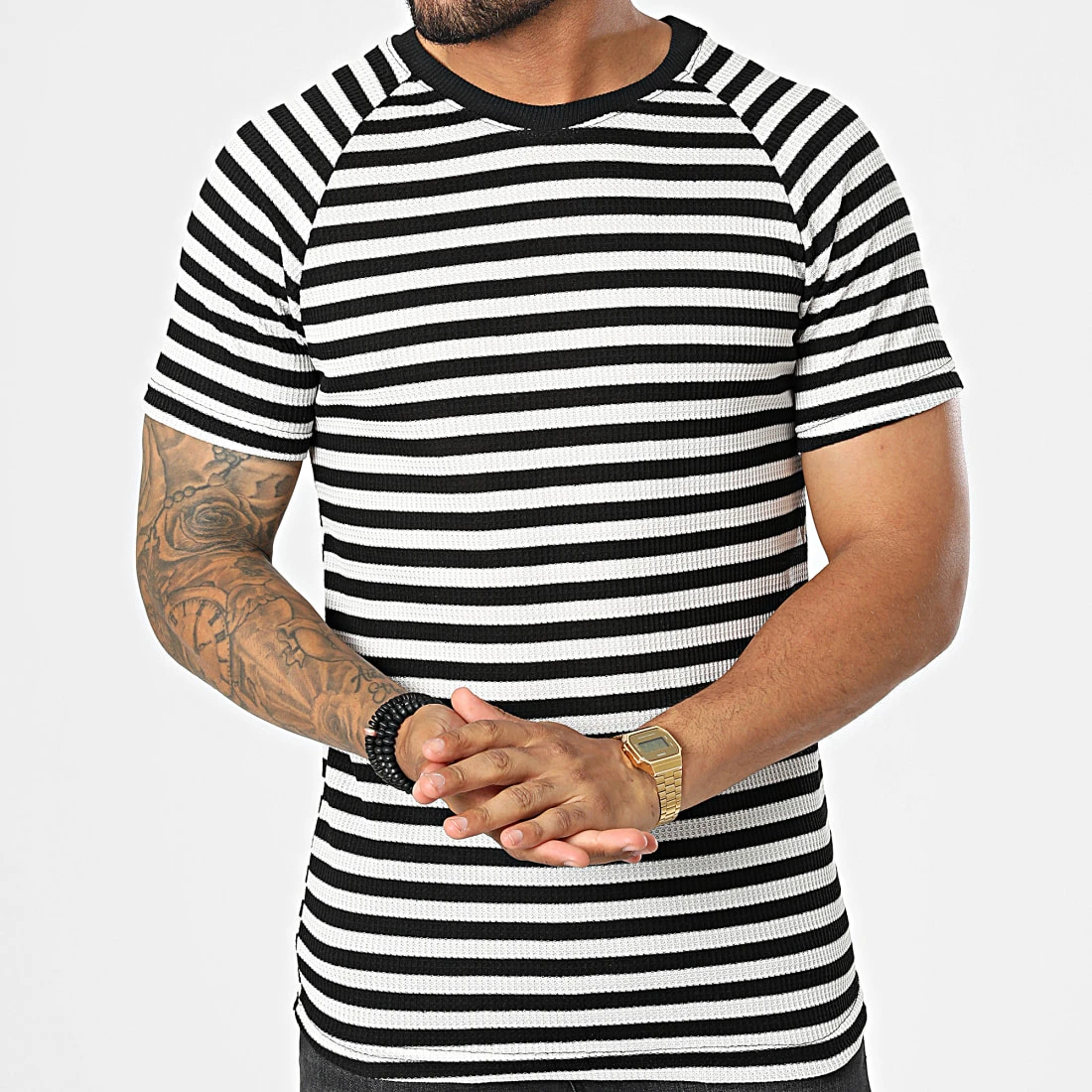Coupon 🛒 Tee Shirt A Rayures LM283 Noir Blanc de Classic Series 🔥 5 Coupon 🛒 Tee Shirt A Rayures LM283 Noir Blanc de Classic Series 🔥 – Image 3