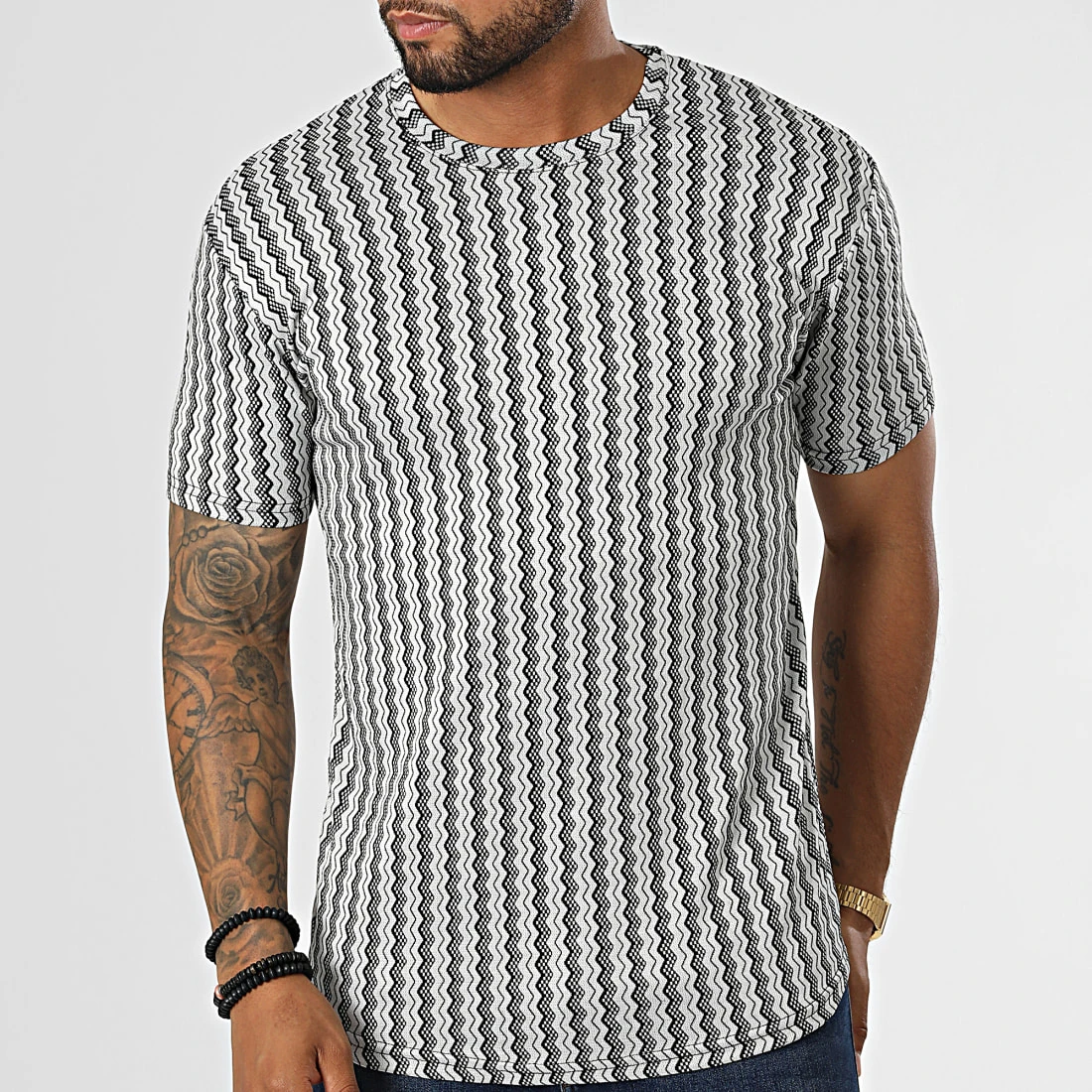 Budget 🎉 Tee Shirt LM461 Blanc Noir de Classic Series 👍 5 Budget 🎉 Tee Shirt LM461 Blanc Noir de Classic Series 👍 – Image 3