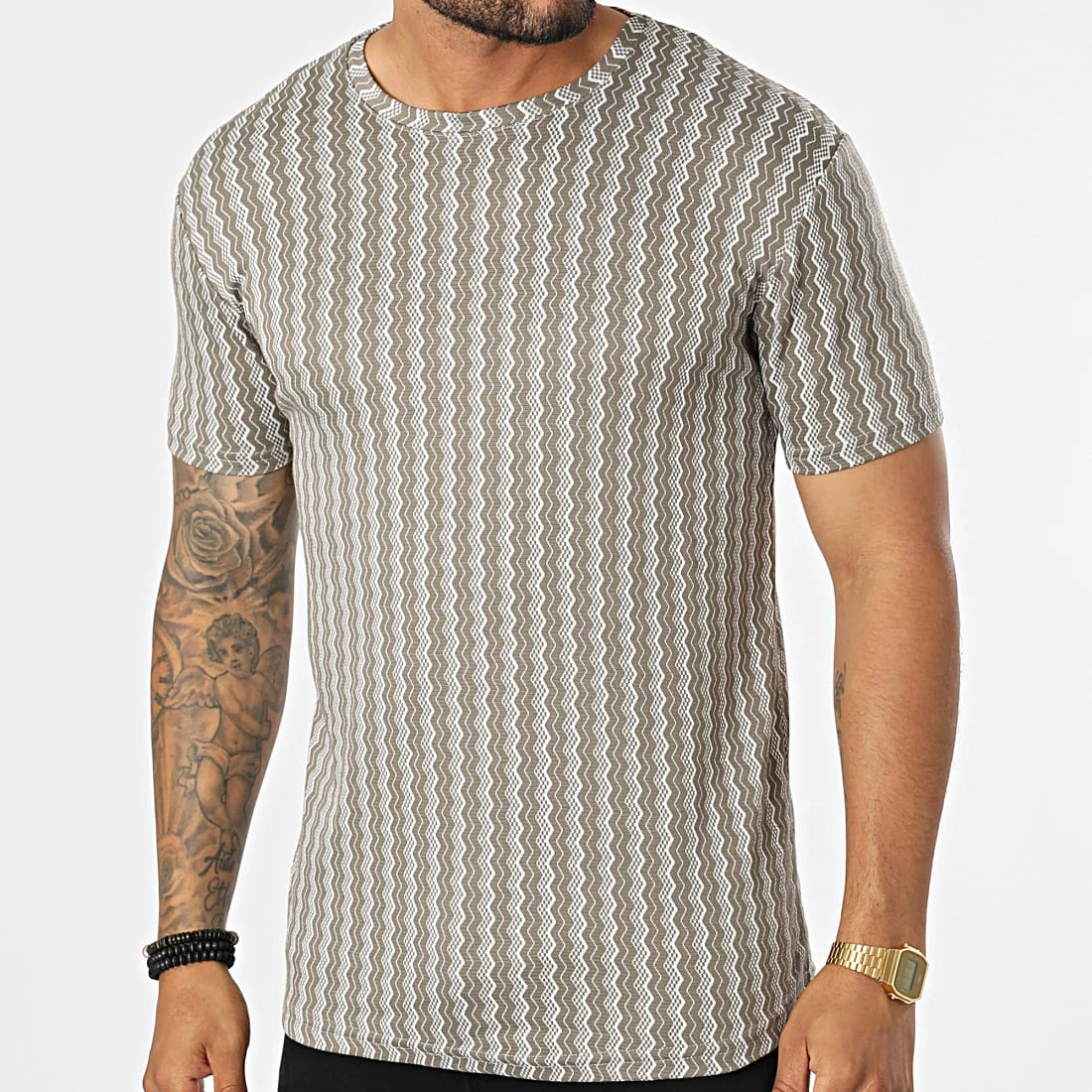 Vente flash 😍 Tee Shirt LM461 Taupe Blanc de Classic Series ⌛ 3 Vente flash 😍 Tee Shirt LM461 Taupe Blanc de Classic Series ⌛