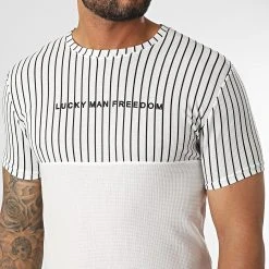 Budget 🎉 Tee 🔥 Shirt A Rayures LM479 Blanc de Classic Series ❤️ -HautStyle Boutique classic series 329601 LM479 BEYAZ 20220727T163316 02