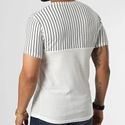 Budget 🎉 Tee 🔥 Shirt A Rayures LM479 Blanc de Classic Series ❤️ -HautStyle Boutique classic series 329601 LM479 BEYAZ 20220727T163318 04