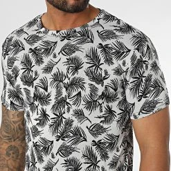 Bon marché ⌛ Tee 😍 Shirt LM458 Blanc Noir Floral de Classic Series ✨ -HautStyle Boutique classic series 329606 LM458 BEYAZ 20220727T163329 02